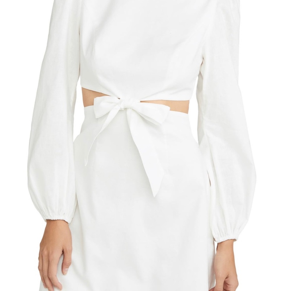 Zimmerman Zinnia Bow Cutout Short Dress White - Picture 4 of 16